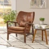 Haddie Mid Century Modern Microfiber Club Chair Brown - Christopher Knight Home