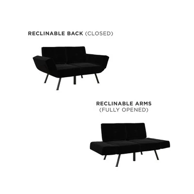 RealRooms Euro Upholstered Tufted Loveseat Futon With Storage Pockets 5 RealRooms Euro Upholstered Tufted Loveseat Futon With Storage Pockets - Image 5