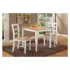 3pc Dining Table With 2 Ladderback Chairs White/Natural – International Concepts
