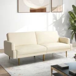 Lanna 76"Wide Vegan Leather Modern Style Convertible Futon Sofa Bed For Living Room Guest Bedroom | ARTFUL LIVING DESIGN -Furniture Series Store GUEST e0a5820e 7e8f 4c39 b03a f0b76a02244e