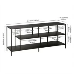 Three-Shelf TV Stand In Black - Henn&Hart -Furniture Series Store GUEST e1ab9608 3dc9 4136 8737 0a8b1c5f2a97