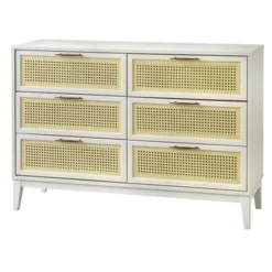 Andros 6 Drawer Dresser With Faux Cane Drawer Fronts - Buylateral -Furniture Series Store GUEST e25486b7 d645 4502 a14f 2594bad7a434