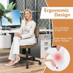 Costway PU Leather Office Chair Adjustable Swivel Task Chair W/ Backrest -Furniture Series Store GUEST e25a0f57 f4bd 4dc8 8c6b 193acbe7c1cd