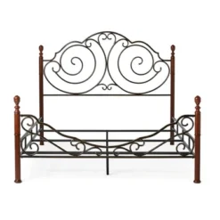 Reagan Graceful Scroll Bronze Iron Bed - Inspire Q -Furniture Series Store GUEST e32ebe10 f477 4e5c a067 21fc7654ef3b