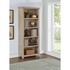 72" Edgewood Rustic Open Wood Bookcase Light Brown - Martin Furniture Furniture