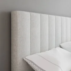 Malik Mid-Century Vertical Channel Linen Upholstered Platform Bed - Eco Dream -Furniture Series Store GUEST e42c9071 55f5 4d27 ac6d b58994bf70c5