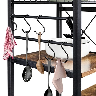 Yaheetech Kitchen Storage Rack With Basket/Hooks/Storage 4 Yaheetech Kitchen Storage Rack With Basket/Hooks/Storage - Image 4