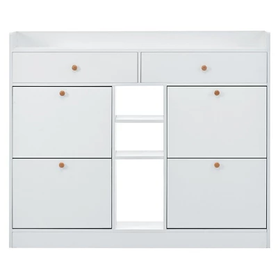 Modern Multifunctional Shoe Cabinet With 4 Turnover Drawers - ModernLuxe 5 Modern Multifunctional Shoe Cabinet With 4 Turnover Drawers - ModernLuxe - Image 5
