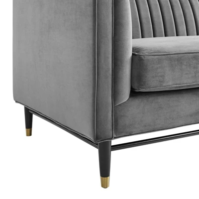 Devote Channel Tufted Performance Velvet Loveseat - Modway 4 Devote Channel Tufted Performance Velvet Loveseat - Modway - Image 4