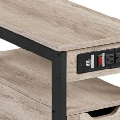Yaheetech Narrow Sofa Side Table With Charging Station, Gray -Furniture Series Store GUEST e5b262d3 5ed9 4c74 94a0 3b87dc9676c9
