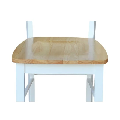 3pc Dining Table With 2 Ladderback Chairs White/Natural – International Concepts 6 3pc Dining Table With 2 Ladderback Chairs White/Natural – International Concepts - Image 6