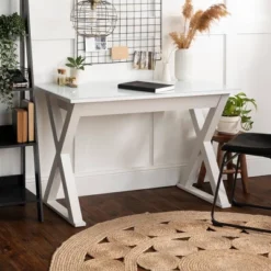 Glass Top Writing Desk With Drawer - Saracina Home -Furniture Series Store GUEST e7748171 be4d 44e9 ad5a 4e0b23caacd6