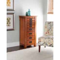 Delia Jewelry Armoire Brown - Powell Company -Furniture Series Store GUEST e863c6dc 98a4 4ad3 80cb 773ca351a397
