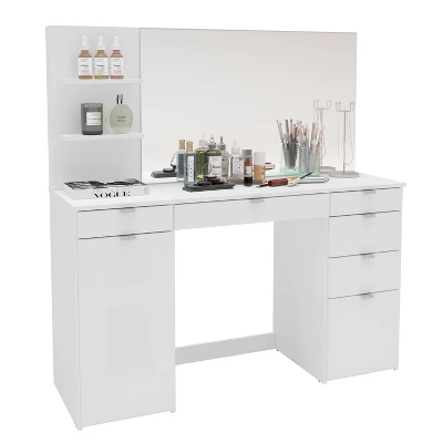 Amelia Vanity Table With Mirror White - Polifurniture 4 Amelia Vanity Table With Mirror White - Polifurniture - Image 4