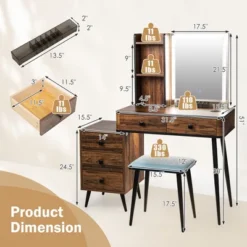 Costway Vanity Set With Dimmable Lighted Mirror 3 Lighting Modes -Furniture Series Store GUEST eb4315d8 2292 46ad 9767 f39a0296a39c