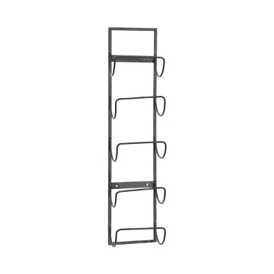 Industrial Metal Wall Wine Rack Black - Olivia & May 4 Industrial Metal Wall Wine Rack Black - Olivia & May - Image 4