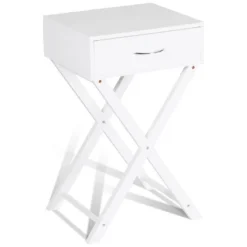 Costway 2 PCS Nightstand X-Shape Drawer Accent Side End Table Modern Home Furniture White -Furniture Series Store GUEST ec33c4a3 2477 4cba 8c0e 201bac1a367e