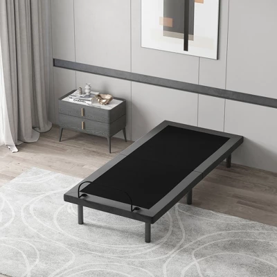 HOMCOM Twin XL Adjustable Bed Frame, Ergonomic Zero Gravity Power Bed Base With Head And Foot Incline, Memory, And Wireless Remote, Gray 1 HOMCOM Twin XL Adjustable Bed Frame, Ergonomic Zero Gravity Power Bed Base With Head And Foot Incline, Memory, And Wireless Remote, Gray