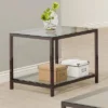 Trini End Table With Glass Top And Shelf Black Nickel - Coaster