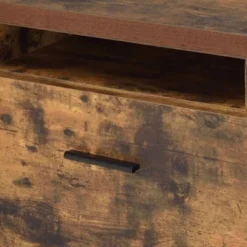 Wooden File Cabinet With Open Compartment And Drawer Brown/Black - Benzara -Furniture Series Store GUEST edf054f0 0f9d 4ef5 8c06 d60741ca7899