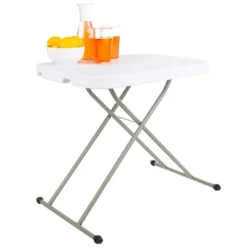 Hastings Home Folding TV Tray Utility Table With 3 Height Levels - 26", White/Gray -Furniture Series Store GUEST ee424a27 ff2e 4d4d bbb2 b624777319dc
