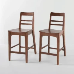 2pk Wood Ladder Back Counter Stool - Hearth & Hand™ With Magnolia -Furniture Series Store GUEST ee6c4703 9f16 41d1 a9aa 86444f5abf5f