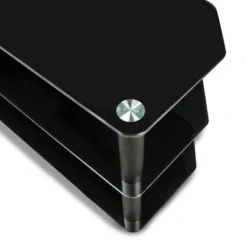 Mount-It! Floor Standing TV Stand W/ 3 Tiered Tempered Glass Equipment Shelves | Entertainment Center W/ Glass Shelves & Flat Screen Mounting Bracket -Furniture Series Store GUEST eeca28cf 775a 479b 8212 783719dc8182