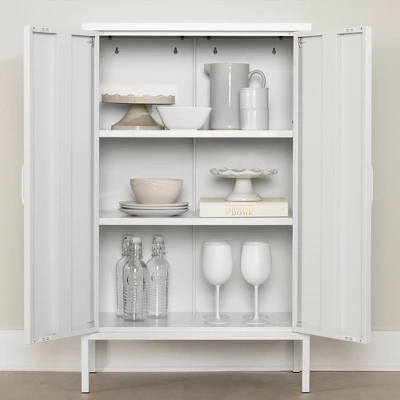 Eddison 2 Door Storage Cabinet Pure White - South Shore 2 Eddison 2 Door Storage Cabinet Pure White - South Shore - Image 2