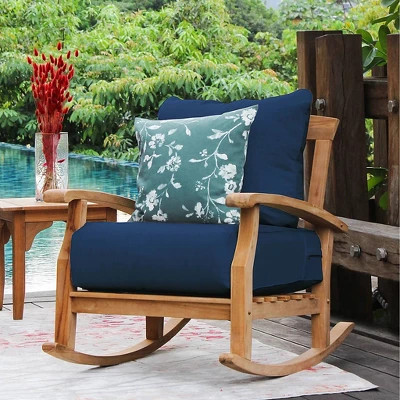 Caterina Teak Patio Rocking Chair With Cushion - Cambridge Casual 7 Caterina Teak Patio Rocking Chair With Cushion - Cambridge Casual - Image 7