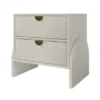 Organnice Retro Style White Nightstand,Bed Side Table