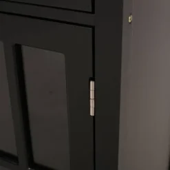 Byway Contemporary Kitchen Cart With Wheels Black/Natural - Christopher Knight Home -Furniture Series Store GUEST f0777a32 e81b 45c6 a440 23c84b837d92