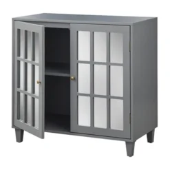 Matteo Mirrored Door Cabinet Charcoal Gray - Lifestorey -Furniture Series Store GUEST f082c892 bf7c 4a8f b628 a1225c672aaa