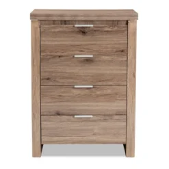 Laverne Modern And Contemporary Oak Finished 4 Drawer Chest Brown - Baxton Studio -Furniture Series Store GUEST f1d03fa7 85fd 470b 99ff 70c38a8553c6