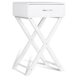 Costway 2 PCS Nightstand X-Shape Drawer Accent Side End Table Modern Home Furniture White -Furniture Series Store GUEST f21de28c 6940 42cb aed2 133a7f27b776