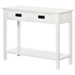 HOMCOM Console Table With 2 Storage Drawers And Open Shelf, Modern Sofa Table For Hallway, Living Room, Or Bedroom, White -Furniture Series Store GUEST f2954298 9410 4368 9a9c b96810a9a6f5