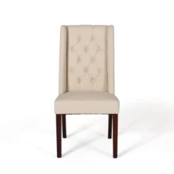 Set Of 2 Blount Wooden Dining Chairs With Fabric Cushions Beige/Natural Finish - Christopher Knight Home -Furniture Series Store GUEST f33a01c3 8965 425f 9eb4 b417d11d1f93