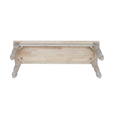 Farmhouse Bench - Unfinished - International Concepts 6 Farmhouse Bench - Unfinished - International Concepts - Image 6