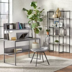 Vermillion Desk With Hutch Black/Gray - Buylateral -Furniture Series Store GUEST f426639e dd9e 4096 be7c 28bc4cc0e16c