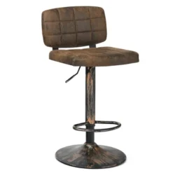 Costway Set Of 4 Adjustable Bar Stools Swivel Bar Chairs W/Backrest Retro Brown -Furniture Series Store GUEST f42c3351 cf19 4965 8c6c 98ec75a2e34e