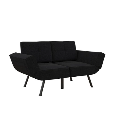 RealRooms Euro Upholstered Tufted Loveseat Futon With Storage Pockets 12 RealRooms Euro Upholstered Tufted Loveseat Futon With Storage Pockets - Image 12