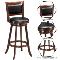 Costway 3pcs Pub Table Set 30'' Round Bar Height Table & 2pcs Swivel Bar Stools -Furniture Series Store GUEST f44dd36f 920d 4a09 ac6c 790cfb20c57e