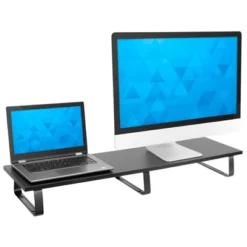 Mount-It! Extra Long Monitor Desk Riser, Desktop Organizer For Double Computer Screens, Laptops, Desktops, TVs, 39 Inches Extra Wide, 44 Lbs. Capacity
