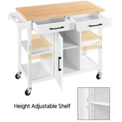 Yaheetech Mobile Kitchen Island Kitchen Trolley Cart With Adjustable Shelves White 10 Yaheetech Mobile Kitchen Island Kitchen Trolley Cart With Adjustable Shelves White -Furniture Series Store GUEST f4f46e20 af6e 499e ace8 56fa1728505e
