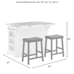 Julia Stainless Steel Top Kitchen Island With 2 Upholstered Saddle Counter Height Barstools White - Crosley 17 Julia Stainless Steel Top Kitchen Island With 2 Upholstered Saddle Counter Height Barstools White - Crosley -Furniture Series Store GUEST f5c295cb 1e85 4997 8342 d271eefc3ff9