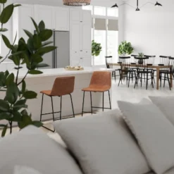 Merrick Lane 24 Inch Faux Counter Height Bucket Seat Stools, Set Of 2 -Furniture Series Store GUEST f6476cb2 37b3 4e6d b346 8179e192d9b2