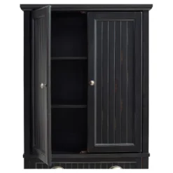 Seaside Kitchen Pantry Distressed Black - Crosley -Furniture Series Store GUEST f7125f11 8f04 437b aa34 11abaa91588b
