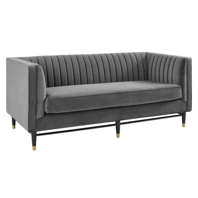 Devote Channel Tufted Performance Velvet Loveseat - Modway 9 Devote Channel Tufted Performance Velvet Loveseat - Modway - Image 9