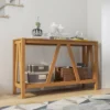 HOMCOM Farmhouse Console Table With Storage Shelf, Rustic Sofa Table With Anti-tipper For Living Room Furniture, Bedroom And Entryway