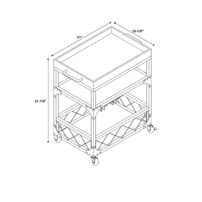 Collin Bar Cart Antique Bronze - Powell Company 8 Collin Bar Cart Antique Bronze - Powell Company - Image 8