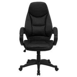 Emma And Oliver High Back Black LeatherSoft Curved Back Swivel Ergonomic Office Chair-Loop Arms 5 Emma And Oliver High Back Black LeatherSoft Curved Back Swivel Ergonomic Office Chair-Loop Arms -Furniture Series Store GUEST fb141342 ca61 4d67 82bb f09d0dae72fb